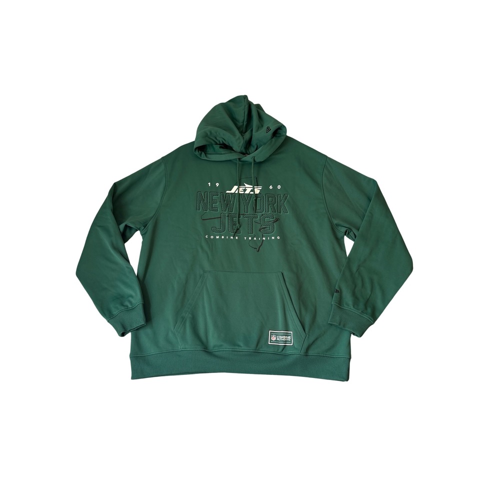 New Era NFL Combine Authentic New York Jets Hoodie Mens Green SIZE 2XL